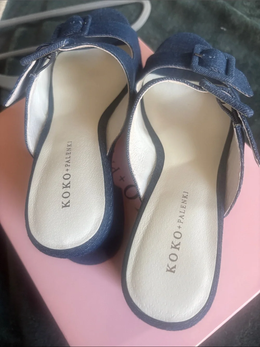 KOKO + PALENKI Downtown Denim Platform Heeled Sandals — Size 8